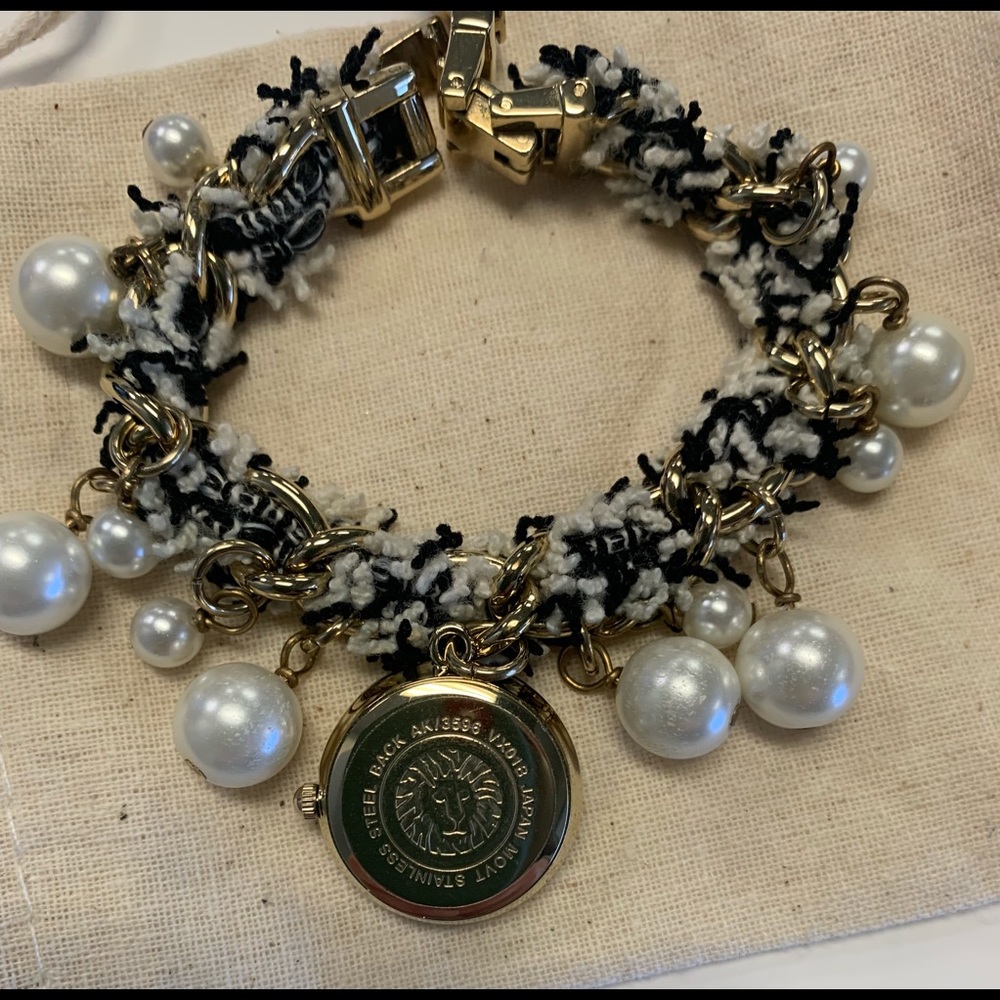 Anne Klein charm bracelet with diamond watch and pearls. - Picture 5 of 8